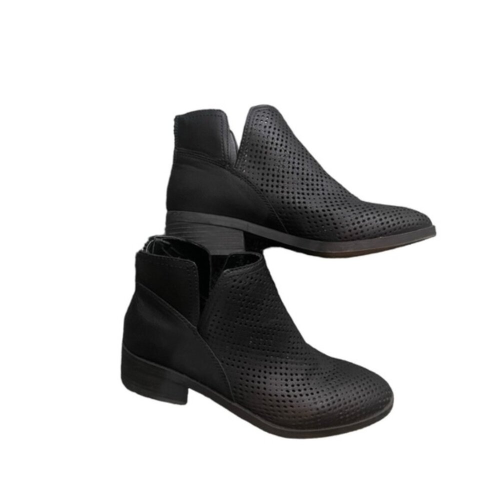 Steve Madden Boots 7 Shoe Black Booties Chunky Heel Shoes Spring Footwear Boot 7
